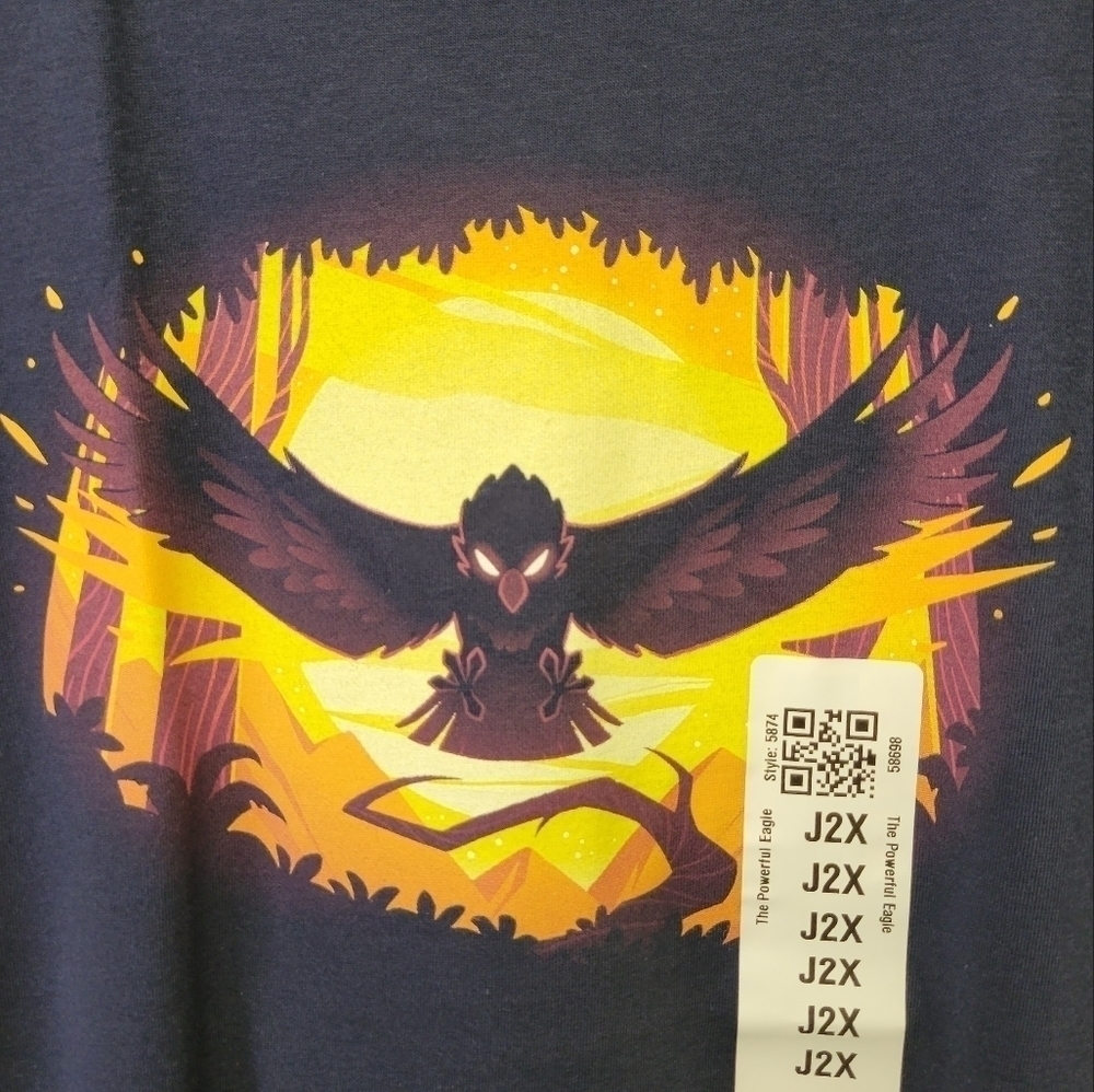 Teeturtle The powerful eagle graphic t-shirt Blue 2XL - Picture 2 of 8